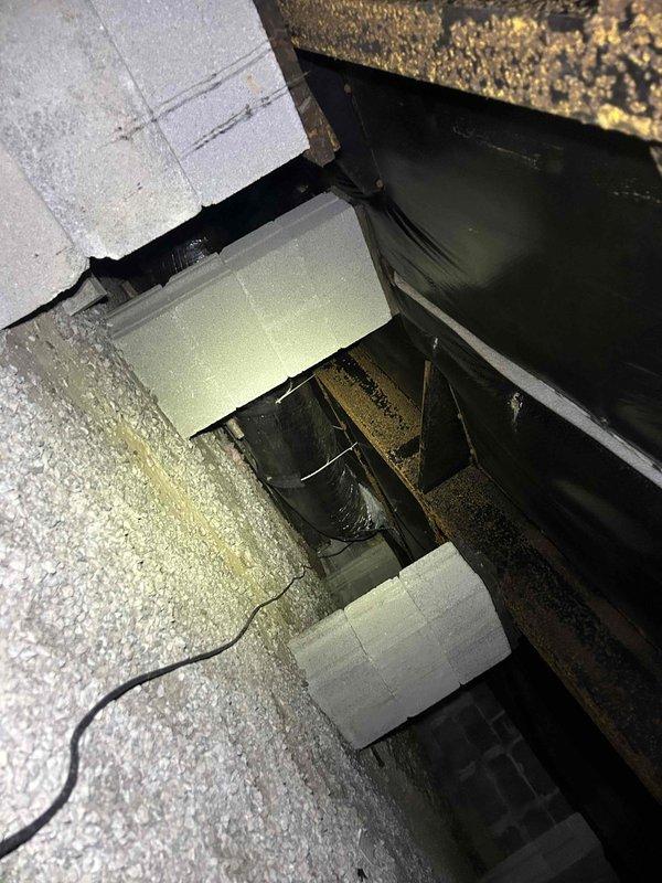 Performed diagnostic assessment on heat pump system that was continuously running without engaging auxiliary heat. Measurements showed insufficient supply air temperature of 256.8°F at room registers. Inspection of ductwork revealed inadequate insulation in several sections, contributing to heat loss. Repaired thermostat connections and recalibrated system settings to properly activate auxiliary heat mode based on outdoor temperature differentials. System now operating correctly with appropriate staging between heat pump and auxiliary heat functions.