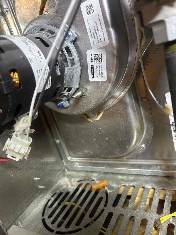 Responded to emergency no-heat call for furnace system less than 5 years old. Diagnosed faulty igniter as root cause of heating failure, evidenced by visual inspection of the component. Replaced igniter assembly and verified proper system operation before concluding service.