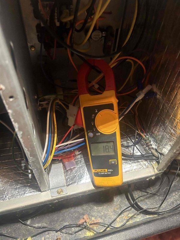 Completed scheduled Care Plan Tune Up on dual heat pump and air handler system. Arrived later than initially scheduled (customer was notified). Performed electrical testing on both units using Fluke clamp meter, recording amperage readings of 18.1A and 209V during operation to verify proper electrical performance.