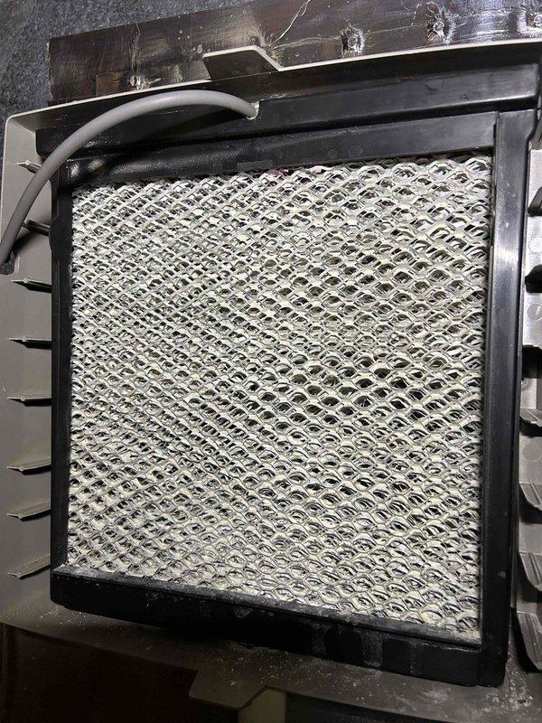 Responded to a callback regarding a humidifier pad replacement concern. Verified and replaced the #10 humidifier pad as requested. Performed scheduled Care Plan service including tune-up of two AC/GF systems. Confirmed 14x25x1 filters were properly installed in the attic unit and 20x25 customer-provided Greenpac filters were installed in the basement unit.