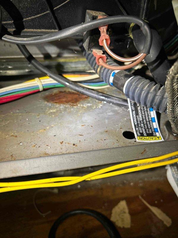 Responded to recurring condensate pump issue in attic-mounted indoor unit. Upon inspection, found float was again stuck to bottom of basin causing malfunction. Thoroughly cleaned pump assembly, tested operation by filling with water to verify proper drainage, and installed a small CPVC extension to prevent future leaks and clogs.