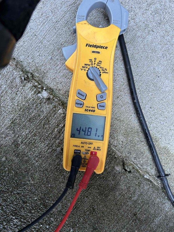 Completed Care Plan Tune Up on ground floor AC and mini-split units located in attic and garage. Performed electrical diagnostics using clamp meter, recording amperage reading of 7.38 and voltage reading of 448.1. Customer-supplied filters were installed as requested.
