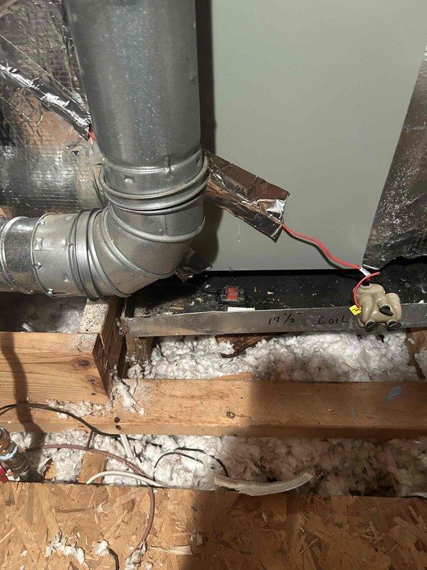 Successfully installed a Bryant 45K BTU 80% efficient single-stage Legacy Series furnace (model 800SB36045M14) in the attic, connecting it to the existing thermostat. Installation included proper ductwork connections, flue piping, electrical and gas shut-off switches, flexible gas line connector, and flame roll-out protection. The system was fully tested and is operating as designed.