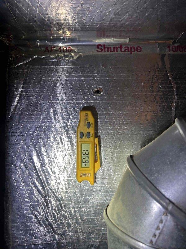 Performed routine care plan tune-up on approximately 30-year-old AC/GF system. Inspected electrical components, burner assembly, and ductwork insulation. Temperature readings recorded using digital thermometer, showing 25.1° at supply. Noted some dust accumulation and minor corrosion on older components but system is functioning properly. Landlord (Edward) to be contacted for any issues requiring further attention.