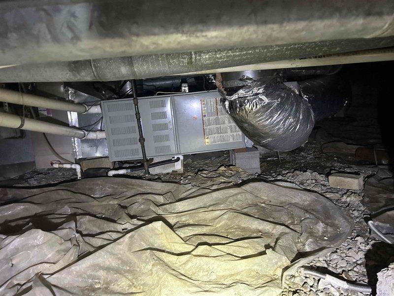 Responded to no heat call where customer reported system set at 70°F but reading 59°F. Diagnostic inspection revealed furnace attempting to cycle without error codes displaying on thermostat. Upon examination of the underfloor unit, identified and repaired faulty ignition sequence causing heat failure. System now operating correctly with verified temperature recovery from 61°F to setpoint.