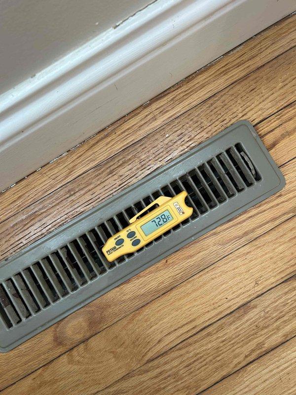 Responded to no heat call for 2-year-old heat pump system. Diagnostic testing revealed system was attempting to operate on auxiliary heat mode due to customer being out of propane. Temperature readings confirmed 61° indoor temperature with thermostat set to 70°. Verified proper operation of electrical components and reset system to restore heat function.