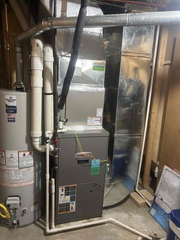 Responded to gas leak concern in residential property. Conducted comprehensive inspection of Lennox furnace system using gas detection equipment. Identified and repaired minor gas connection leak at furnace, verified system safety, and restored normal operation.