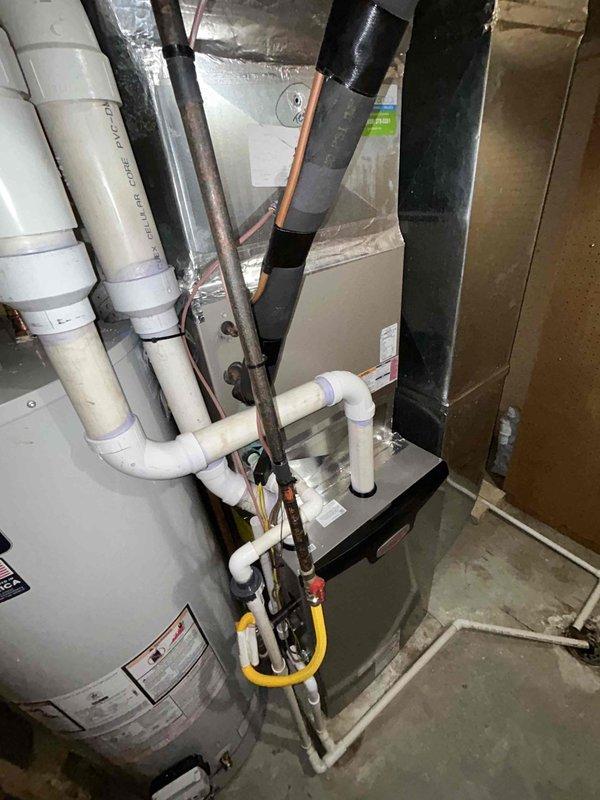 Successfully installed a Lennox SLP99UH090XV36CK furnace with proper gas line connection, condensate drainage system, and PVC venting. All connections were sealed with aluminum tape where required, and the system was tested for proper operation after installation. Existing equipment was removed and disposed of according to regulations.