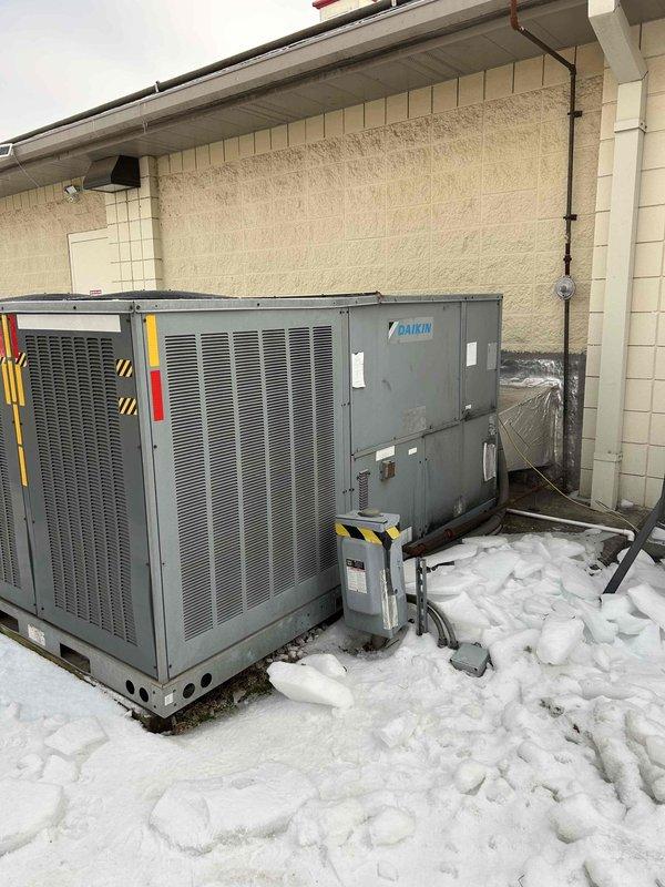 Responded to commercial no-heat call for two Carrier/Daikin gas systems (units 18 & 19) that failed to relight following gas service interruption due to construction. Inspected both units, reset ignition sequences, verified proper flame sensing and operation. Both systems now functioning normally and providing heat to the facility.
