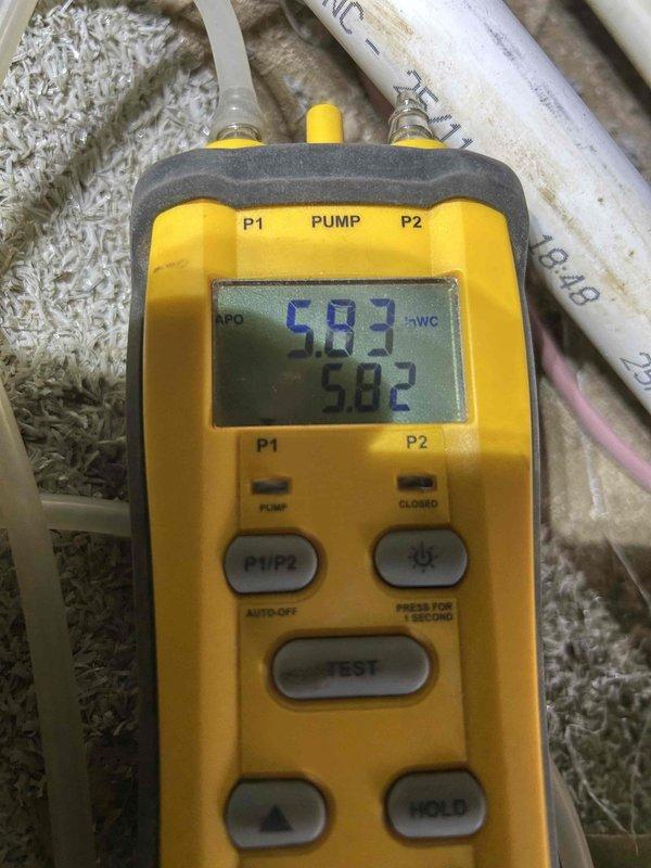 Completed return visit to finalize HVAC installation. Installed outdoor condensing unit, completed remaining indoor furnace connections, and verified proper system operation. Performed comprehensive system check with pressure testing (readings verified at 5.83/5.82) and documented installation with photos of the Bryant furnace unit and associated ductwork/ventilation components.