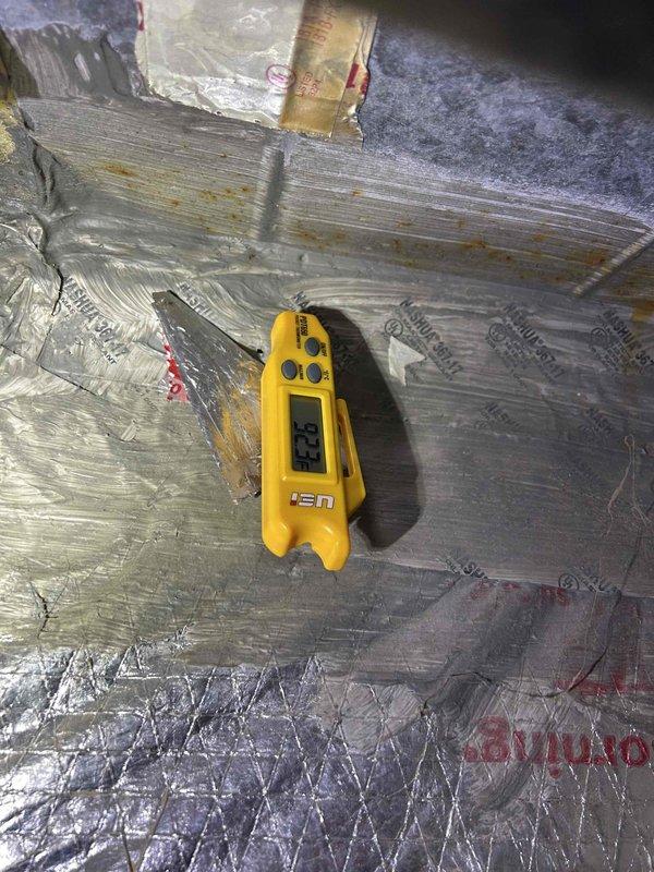 Performed scheduled Care Plan Tune Up on GEO indoor unit located in garage. Conducted visual inspection of heat exchanger fins and cooling coils, noting minor dust accumulation but no significant deterioration. Measured system temperature readings (22.2°) using UEi test instrument and verified proper operation of the system. Customer will provide replacement filters as discussed.