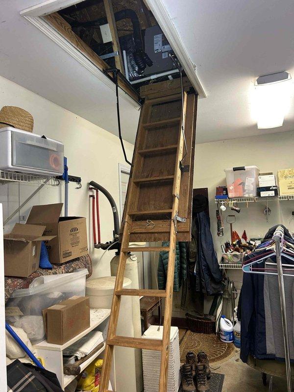 Performed scheduled Care Plan Tune Up on AC and gas furnace system located in attic (accessed via garage). Inspected and cleaned blower wheel assembly to remove dust accumulation, improving system efficiency. Customer will provide required filters (20x25x1 and 16x20x1) for replacement.