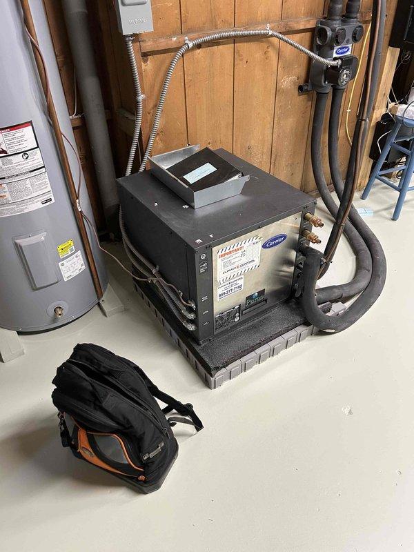 Responded to customer-reported noise issue from Carrier HVAC system. Inspection revealed severe mold and dirt accumulation within the air handler compartment requiring thorough cleaning. Performed comprehensive system cleaning to eliminate contaminants and restore proper airflow, which successfully resolved the noise complaint.