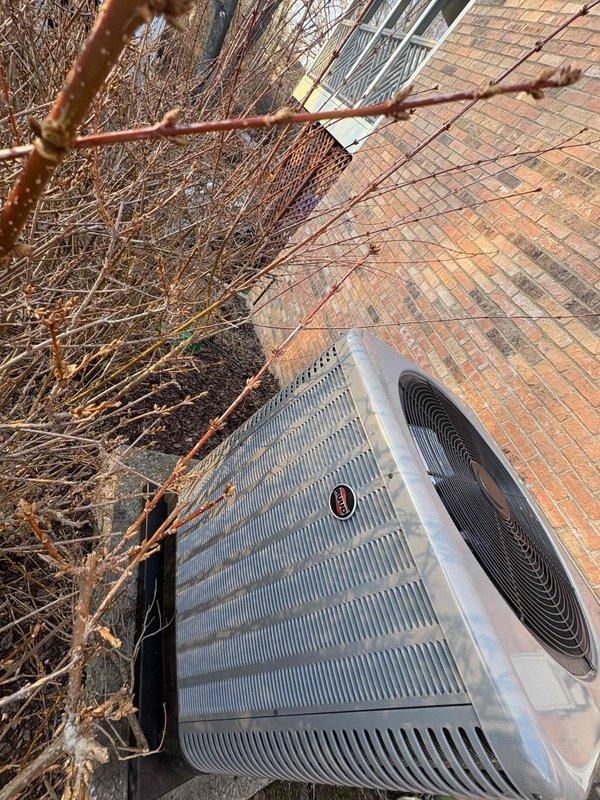 Successfully installed a complete RUUD two-stage heat pump system, including a 14.3 SEER2 5-ton heat pump outdoor unit, 5-ton air handler, and 20KW heat kit. System includes Honeywell T-10 Pro with sensor placed in basement, comprehensive ductwork connections, and all necessary components including outdoor pad, snow legs, electrical connections, and safety features.