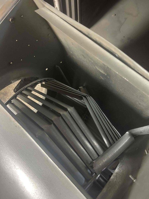 Performed diagnostic service on 8-year-old Lennox gas heating system that was inoperative following customer-reported clanking noises. Inspection revealed issues with the heat exchanger and connection points within the system. Thoroughly cleaned components and restored proper operation after verifying adequate fuel supply.