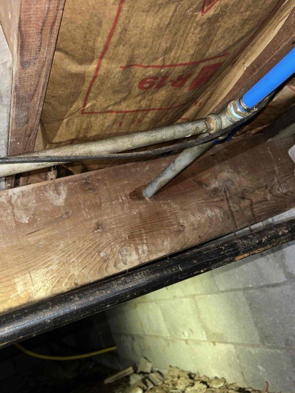 Successfully replaced deteriorated galvanized piping in the crawlspace with new PEX lines, connecting to the existing supply line entry point. Installed an access shutoff valve in the garage wall for improved serviceability. All connections were tested and confirmed leak-free upon completion.