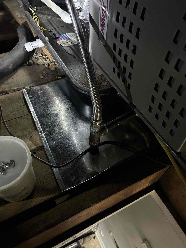 Completed partial installation of a Lennox HVAC system including a ML180UH070E36AK 66K BTU 80% gas furnace, relocation of existing ML14KC1-036-230 3-ton AC unit, and installation of CK40HT-24A-71 3-ton evaporator coil. Installed new vent piping through roof and connected to existing thermostat; will return to complete rough-in and finishing work.