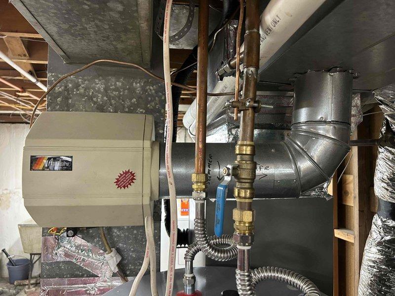 Performed routine spring maintenance on 2-year-old AC system. Conducted diagnostic testing with readings of 444 on UEi meter. System is functioning properly with all components in good working order; maintenance completed to manufacturer specifications to maintain warranty coverage through 2025.