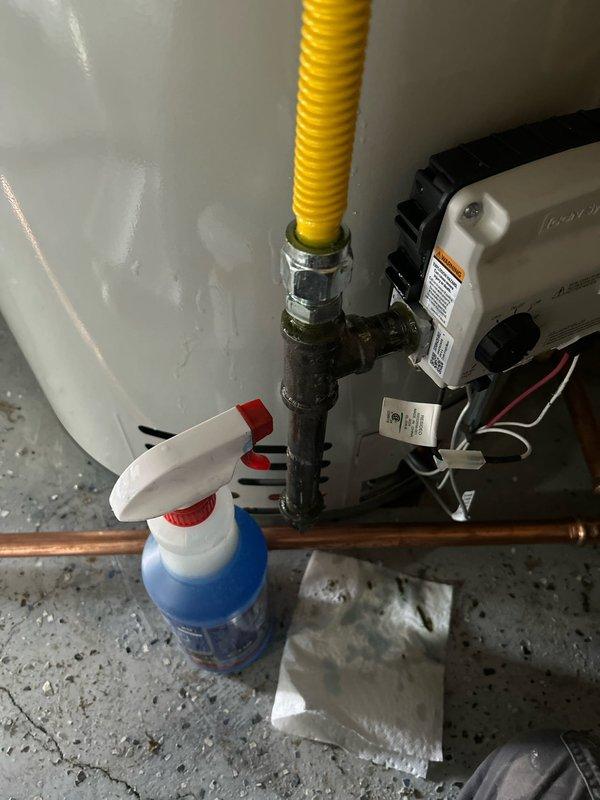Successfully installed new 50-gallon Bradford White gas water heater in garage as scheduled. Completed all necessary connections including copper/PEX supply lines, gas line with proper fittings, and ventilation system. System tested and functioning properly with no leaks detected.