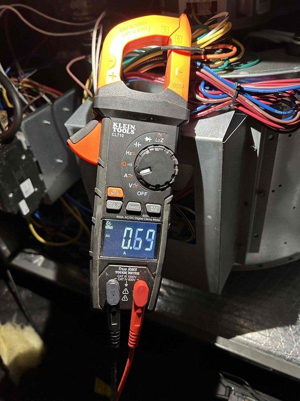 Performed annual Care Plan Tune Up on heat pump/air handler system located in attic. Conducted amperage testing of electrical components with readings at 0.63A, confirming proper operation. Inspected condenser unit and verified all connections. Customer will supply replacement filters as needed.