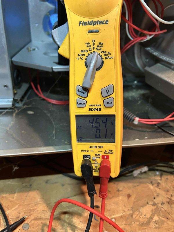 Performed annual Care Plan Tune Up on dual HVAC systems (one in crawlspace, one on 2nd floor). Conducted electrical testing using Fieldpiece SC440 clamp meter, confirming proper amperage (0.54A) and voltage (0.1V) readings. Inspected gas valve, connection tubing, and wiring configuration on both units; all components functioning properly with no issues detected.