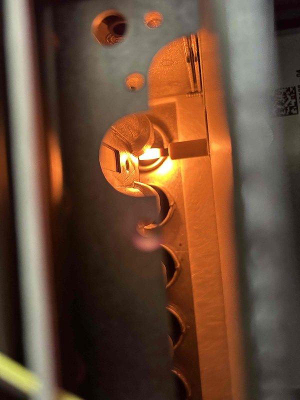 Performed annual care plan tune-up on AC/GF unit located in attic, inspecting capacitor and mechanical components to ensure optimal system performance. Documented condition of system components with photos, focusing on electrical connections and primary operational elements. Customer was advised about care plan renewal options following the comprehensive maintenance service.