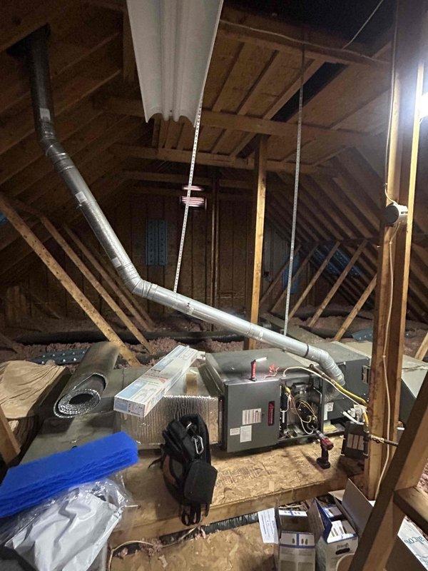 Performed standard Club Duo maintenance on two heat pumps in attic and two gas furnaces in basement. Inspected all units, including ductwork connections, electrical components, and PVC venting systems. Completed final visit of customer's promotional maintenance agreement and discussed renewal options.