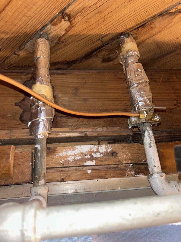 Removed corroded supply lines and shut-off valves from kitchen sink and replaced with new components. Installed new faucet assembly and verified proper water flow with no leaks. Wrapped new pipes with insulation tape to prevent future corrosion and ensure optimal performance.