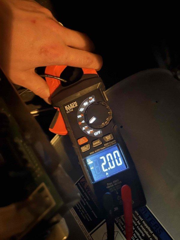 Performed scheduled care plan tune-up on heat pump system with air handler located in basement. Conducted electrical diagnostics using a clamp meter to verify proper amperage draw on the system. Connected manifold gauges to outdoor unit to check refrigerant pressures and system operation parameters, confirming all readings within manufacturer specifications.