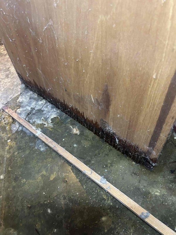 Responded to water leak service call for HVAC unit in basement. Inspection revealed significant moisture damage to surrounding wooden structures with visible rot and black mold formation. Identified water pooling around the water heater and HVAC ductwork area on concrete flooring, causing carpet saturation. Unit is under warranty (less than 1 year old); completed necessary repairs to resolve the leak.