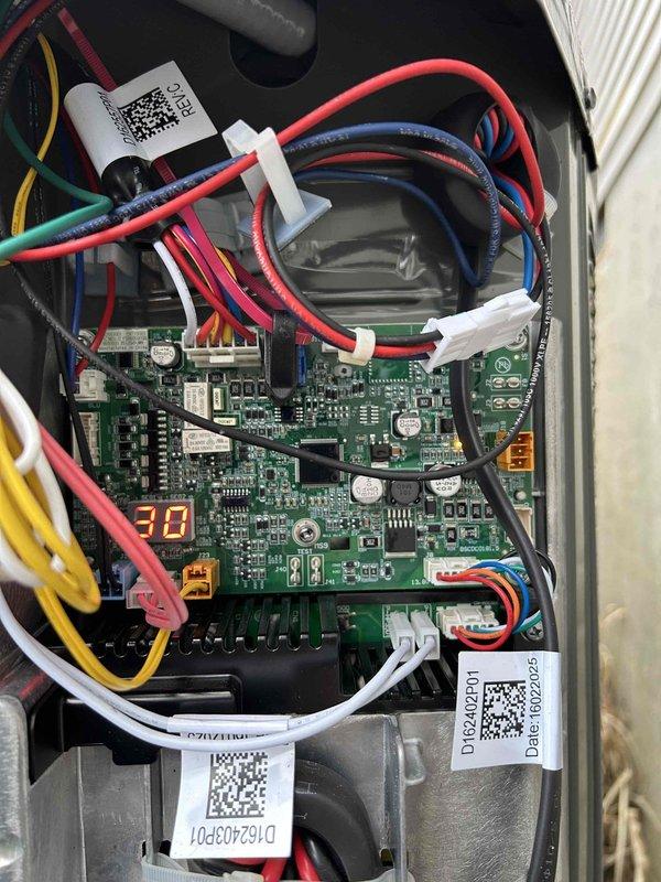 Responded to no cooling complaint on 4-month-old heat pump system. Diagnostic testing revealed faulty control board displaying error code 37. Performed refrigerant pressure check with manifold gauges, confirmed proper charge, and replaced defective circuit board to restore normal cooling operation.