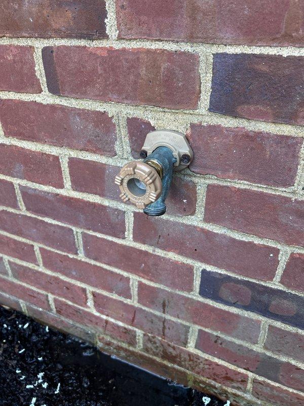 Repaired exterior hose bibb on brick wall, replacing damaged components and ensuring proper function. Fixed broken PVC pipe near AC unit by installing new coupling and securing connection. Customer opted to perform water heater flush independently.