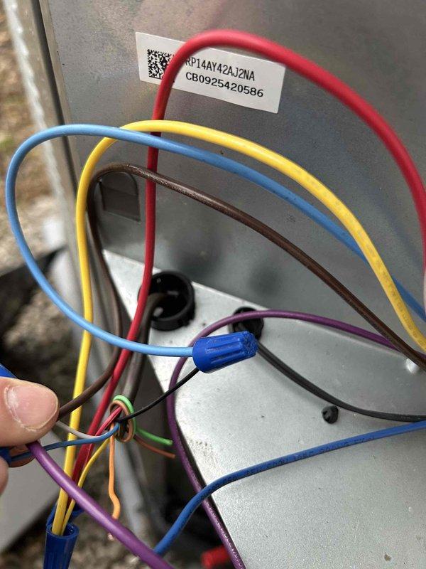 Responded to service call for new AC system installed in January that was not cooling properly. Upon inspection, found incorrect thermostat wiring configuration at the air handler. Reconnected control wiring per manufacturer specifications, verified proper operation in cooling mode with appropriate temperature differential across the coil.