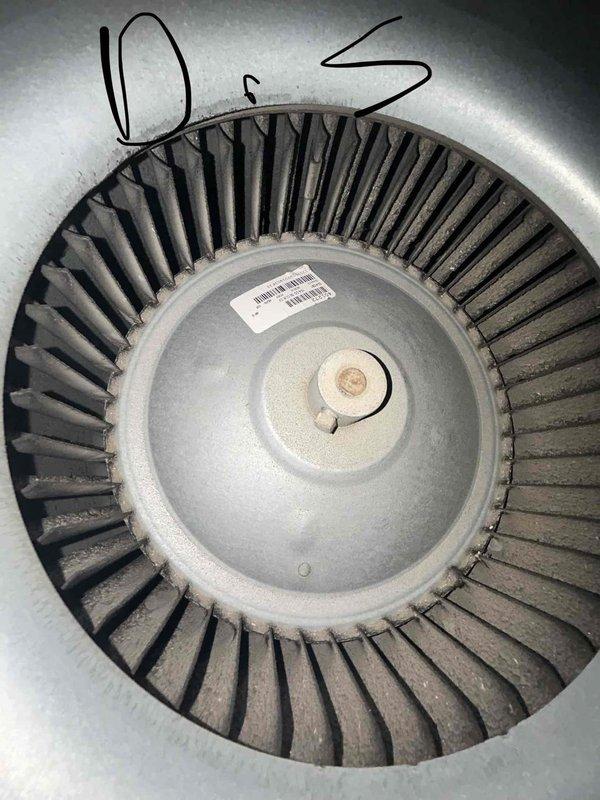 Performed Club Duo maintenance on two heat pump systems in attic, with focus on cleaning severely dust-contaminated blower wheel and evaporator coil on primary system. Added refrigerant to restore proper system operation and replaced filters on both units, completing comprehensive maintenance to restore efficiency and airflow.