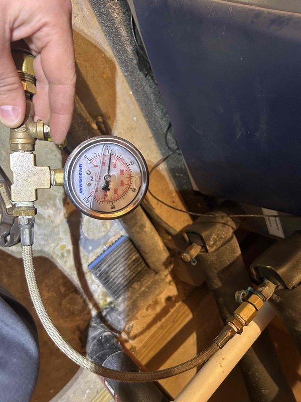 Performed scheduled care plan tune-up on geothermal system, checking pressure readings and inspecting the GeoLINK Flow Center components. Replaced the customer-provided 30x36x2 filter and verified proper operation of ground loop circulation. System is functioning within normal parameters with no issues detected.