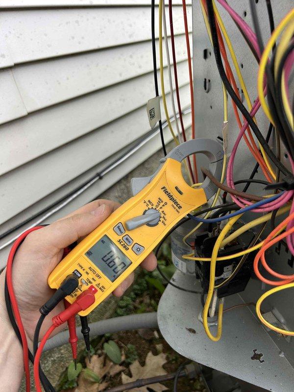 Performed scheduled care plan tune-up on customer's single HVAC system. Conducted electrical diagnostics using Fieldpiece clamp meter, recording readings of 10.3 amps on the outdoor unit and temperature measurements of 21.9°. System is functioning within normal parameters; customer will continue to supply filters as needed.