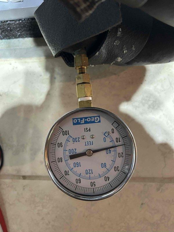 Responded to callback for unit running warm. Utilized Aurora AID diagnostic tool to analyze system performance and conducted pressure testing with gauge showing approximately 30 PSI, well below the optimal range. Determined refrigerant leak was causing insufficient cooling capacity, explaining why thermostat set at 67°F was reading 73°F.