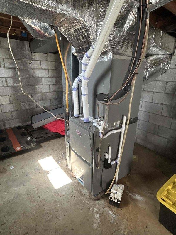 Responded to non-urgent service call for propane-fueled HVAC system requiring reset after customer refilled propane supply. Accessed unit in unlocked basement, performed system reset to restore proper gas operation, and inspected existing air filter (18x24x2) to ensure proper installation and adequate airflow through the furnace system.