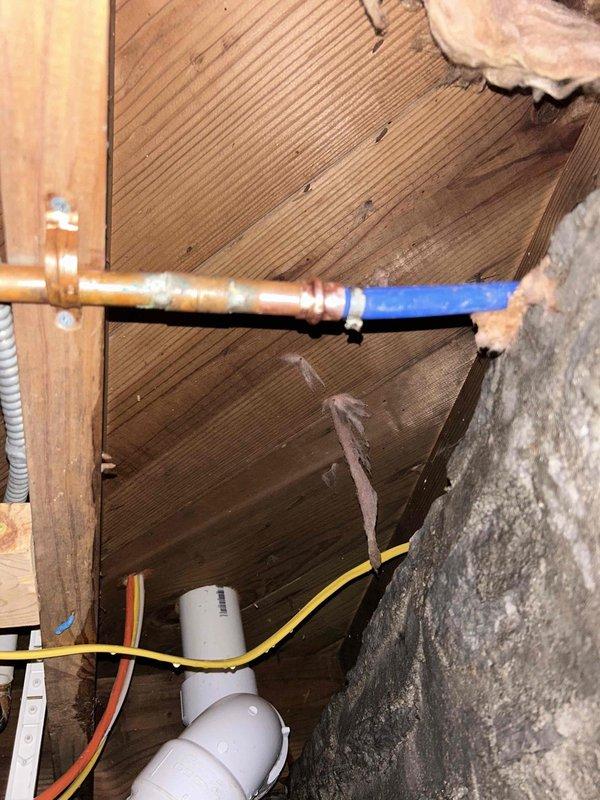 Replaced faulty outdoor spigot on stone exterior wall, requiring access to basement crawl space to disconnect and replace copper supply line connection. New fixture was installed with proper sealing against masonry surface and tested to ensure proper water flow and no leakage at connection points.
