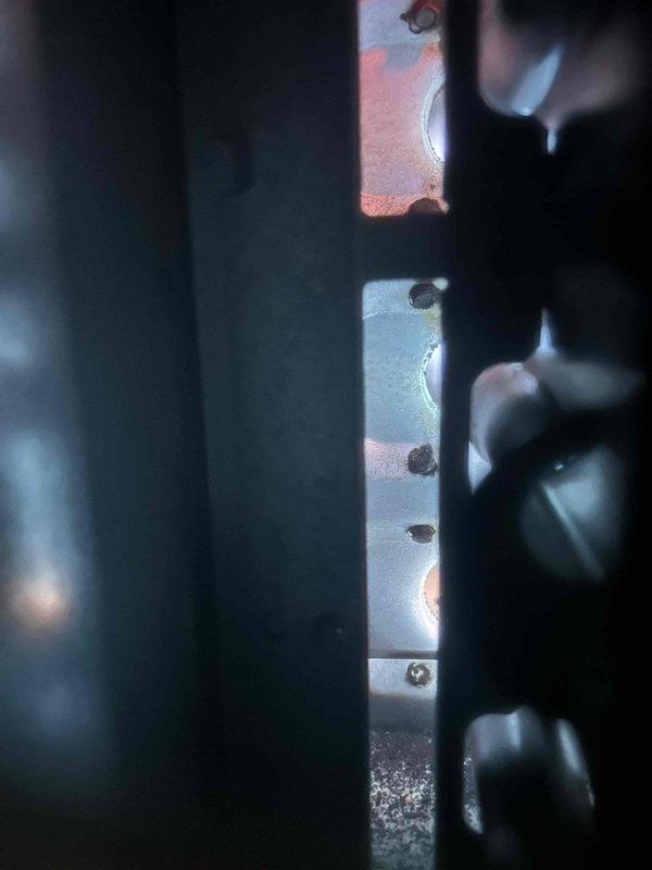 Diagnosed intermittent furnace cycling issue by performing electrical testing with clamp meter, which detected low voltage/amperage readings (0.62A/0.4V). Inspection of internal components revealed heat-related wear on metallic surfaces. Resolved problem by adjusting electrical connections and testing system through multiple heating cycles to confirm stable operation.
