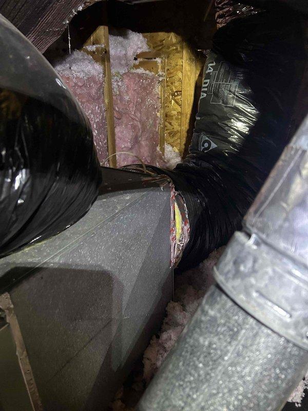 Responded to no-heat service call for 5-6 year old gas system exhibiting intermittent operation. Performed comprehensive inspection of attic-mounted air handler, examining ductwork connections and insulation integrity. Inspected wall-mounted thermostat functionality and verified proper communication with HVAC system. System restored to normal operation after diagnosis and necessary adjustments.