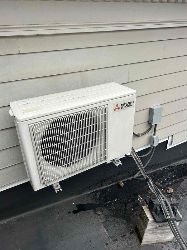 Completed Care Plan Tune Up on three geothermal units located in basement and attic. Inspected and cleaned washable filters on all units. Verified proper operation of the Mitsubishi Electric outdoor unit mounted on exterior wall and checked roof-mounted plumbing vent assembly for proper sealing and flashing integrity.