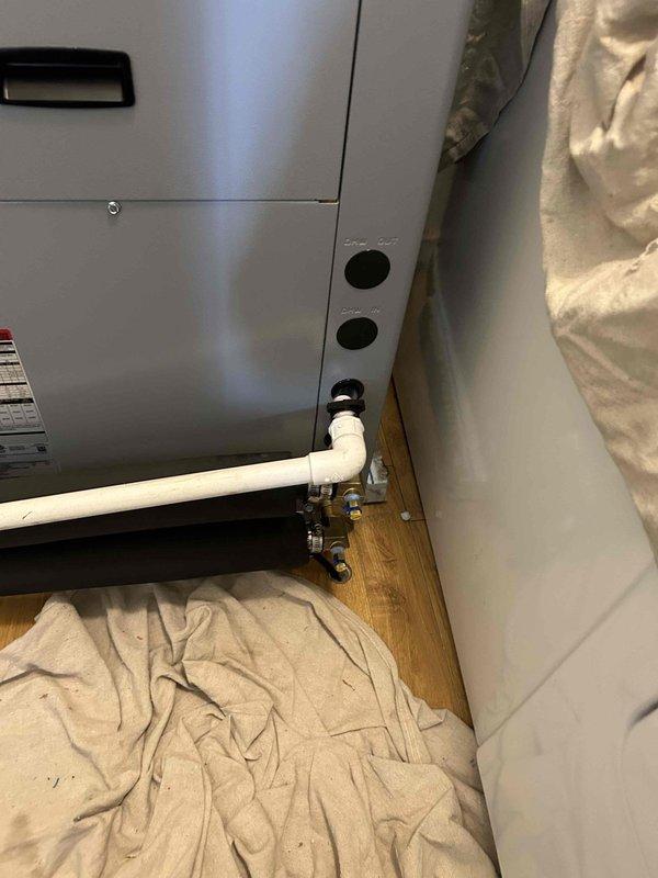 Successfully installed a WaterFurnace 3 Series Geothermal Package Unit (W3AV036BD1A01CTL0A10) with two-stage operation featuring 22.4 EER and 4.3 COP ratings. Completed installation included supplemental strip heat kit (EAL10B), flow pump center in crawl space (FC1-FPT), hose kit (CK4LI), fittings (MA4SWV), and Wi-Fi thermostat, while utilizing the existing return filter grille.