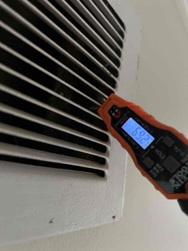 Performed Diamond Level prepaid maintenance on single HP/AH system located in crawl space. Conducted temperature measurements at air vents and electrical testing of the system components. Customer expressed interest in quote for extending HVAC to home addition; photos and measurements documented for future reference.