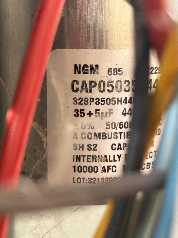 Completed preventive maintenance tune-up on heat pump and air handler system located in crawl space as part of care plan service. Performed standard diagnostic testing using digital instrumentation, recording temperature readings of 92.1°F, and inspected dual-run capacitor rated at 35+5µF 440V for proper operation and electrical connections. Customer will provide their own filter for the unit.