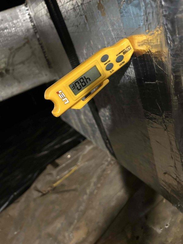 Completed preventive maintenance tune-up on ground floor air conditioning system located in crawlspace. Performed comprehensive system inspection, took temperature measurements at supply ductwork using calibrated digital thermometer to verify proper cooling performance and airflow. Customer supplied air filters for this maintenance visit.