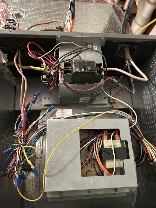 Completed comprehensive AC tune-up maintenance on dual-zone system with heat pump/air handler units located in basement and attic. Performed electrical diagnostics using digital multimeter to verify proper voltage and amperage across all circuits, inspected internal wiring connections and transformer components, and replaced customer-supplied air filters (20x20x1 and 25x25x1). All systems tested and operating within manufacturer specifications.