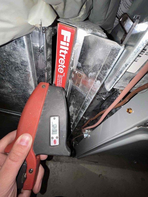 Completed scheduled Care Plan tune-up on air conditioning system and gas furnace located in basement. Performed comprehensive maintenance inspection of HVAC equipment, including assessment of Filtrete air filtration system which showed significant dust accumulation on components and ductwork. Serviced furnace unit and associated condensate drainage/venting PVC piping, inspected refrigerant lines with insulation wrapping, and evaluated water heater secured with seismic strapping. Customer provides their own filters as part of their maintenance plan. All systems operational upon completion of tune-up service.