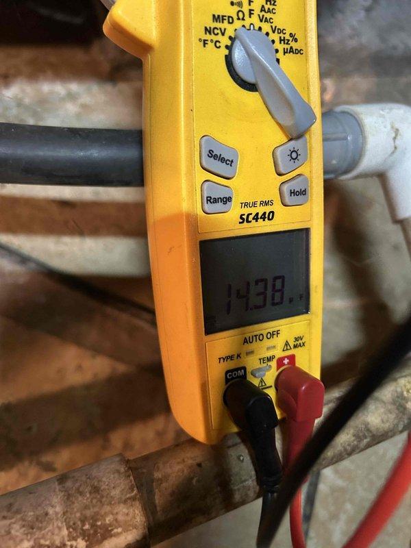 Completed preventative maintenance tune-up on two air conditioning systems located in crawlspace as part of club membership service. Performed comprehensive electrical diagnostics using digital multimeter to verify system amperage, voltage, and temperature readings on both units. Inspected evaporator coils, refrigerant lines, electrical connections, and overall system operation to ensure proper function and efficiency. Customer provided filters for installation during service visit.