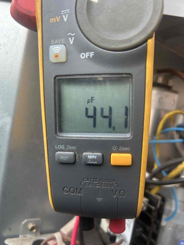 Completed comprehensive Care Plan maintenance on single-zone HVAC system consisting of one heat pump and one air handler. Performed standard tune-up procedures including electrical testing and capacitor diagnostics. Measured supply voltage at 83.6V and verified compressor capacitor reading of 44.1 microfarads, confirming proper electrical performance within manufacturer specifications. Conducted visual inspection of air handler in attic space and assessed insulation conditions. Customer provided their own air filters for installation. All system components operating normally with no deficiencies noted at time of service.